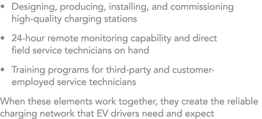 • Designing, producing, installing, and commissioning high quality charging stations • 24 hour remote monitoring capa...