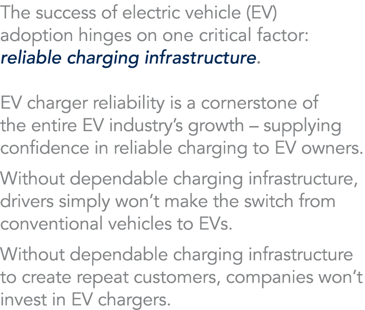 The success of electric vehicle (EV) adoption hinges on one critical factor: reliable charging infrastructure. EV cha...
